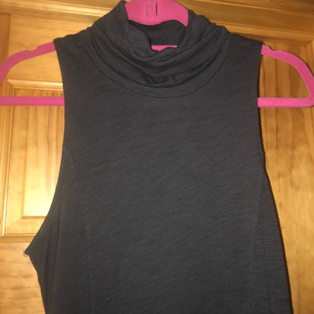 Dark Gray Halter Dress | Bunched Neckline